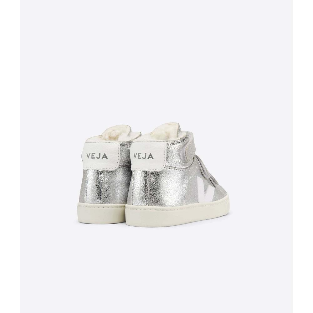 Veja ESPLAR MID FURED SUEDE Kids' High Tops Silver | NZ 700GSO